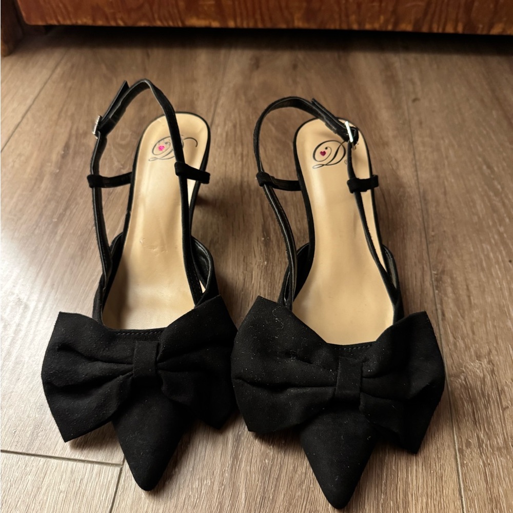 Elegant Black Bow Women's Shoes